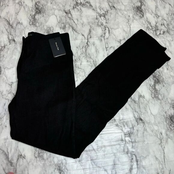 Massimo Dutti Black High Rise Pants Cotton Blend size 4 NWT RETAIL $129 career - Picture 1 of 10